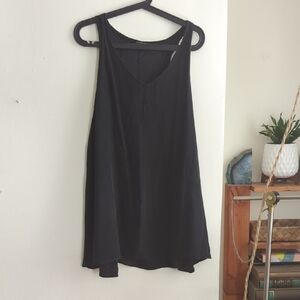 Silk Black Asymmetrical Tank Top